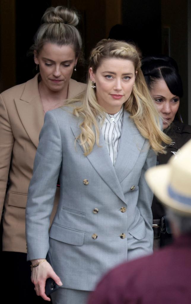 Amber Heard leaving court after closing statements.