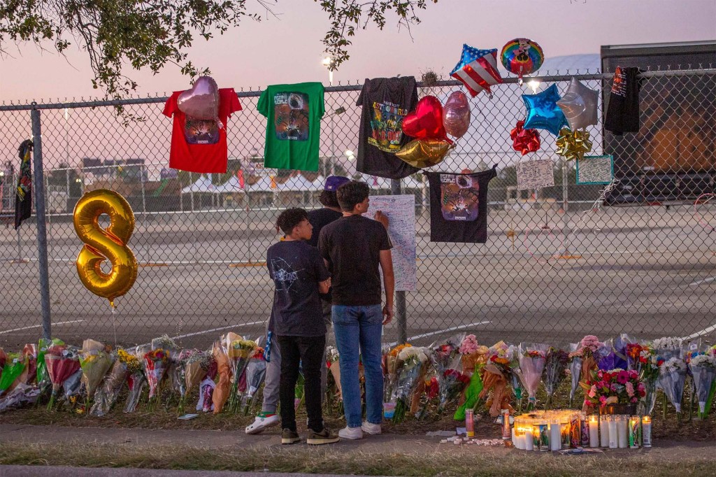 A memorial for the people who died at the Astroworld concert in Houston.