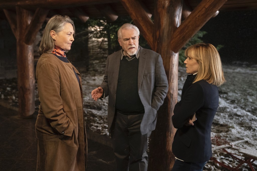 From left to right: Cherry Jones, Brian Cox and Holly Hunter in "Succession."