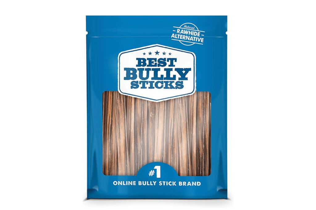 Blue bag of bully sticks