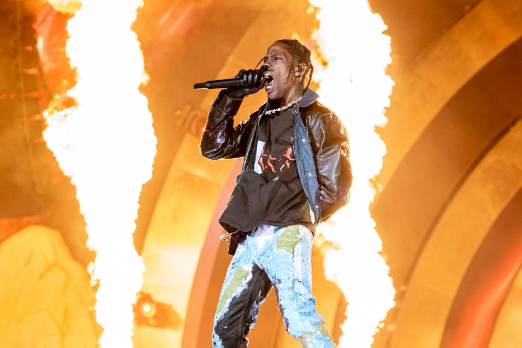 Travis Scott performs during the 2021 Astroworld Festival at NRG Park on Nov. 5, 2021, in Houston, Texas.