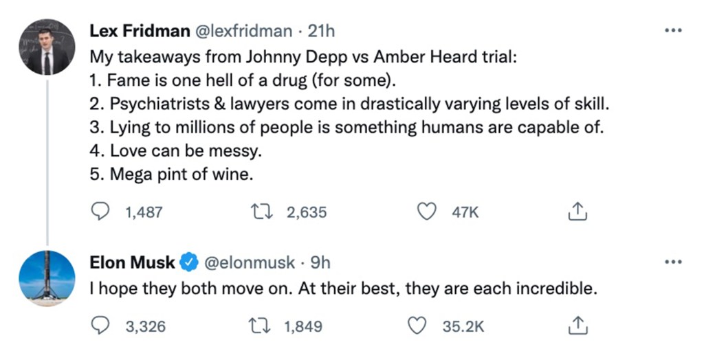 Musk Tweeted his response to the trial on Saturday.