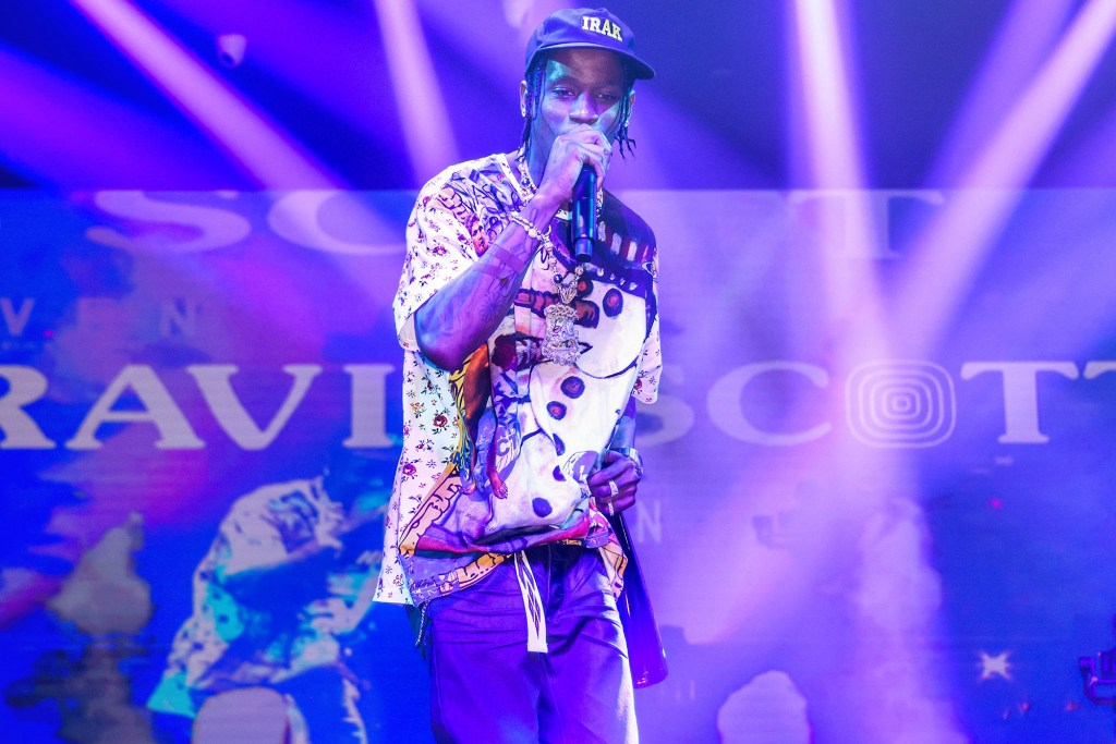 Travis Scott performs at E11EVEN Miami during race week Miami 2022 on May 8, 2022