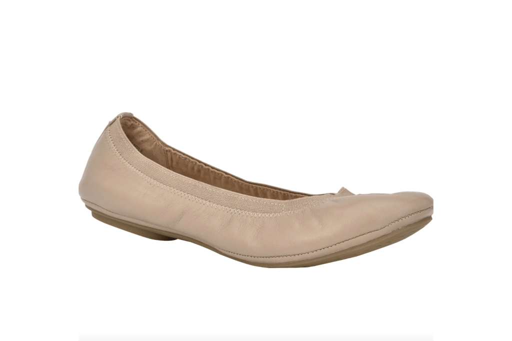 Tan scrunch ballet flats