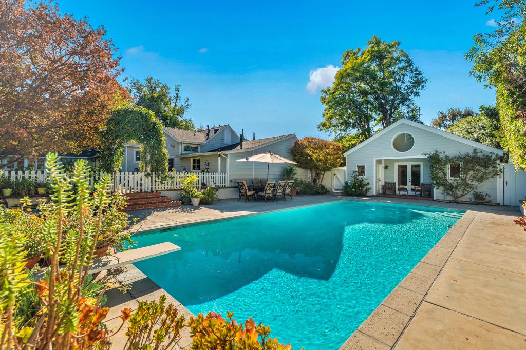 The brothers can take a dip in the large pool.