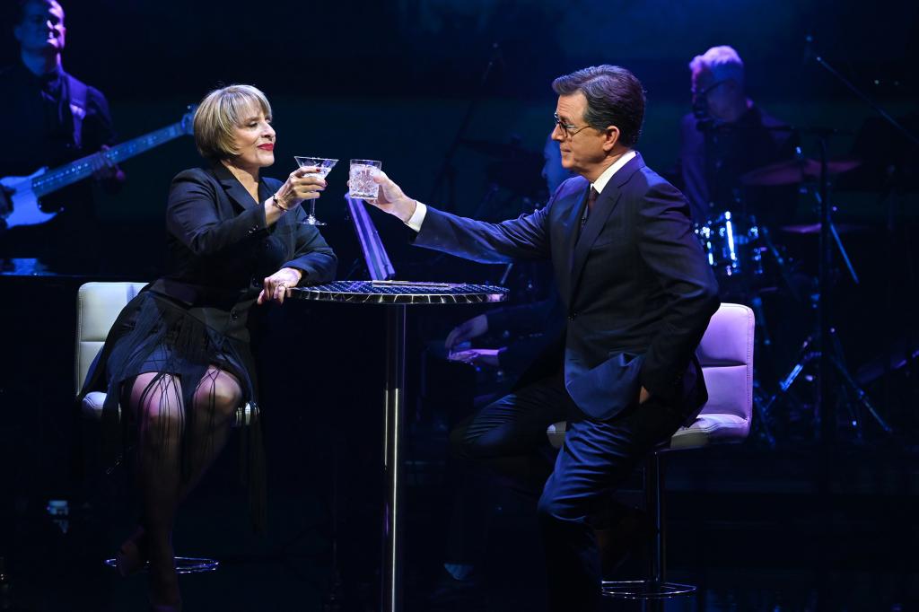 Patti LuPone appeared on "The Late Show with Stephen Colbert" Tuesday night.