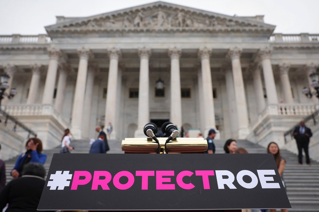 Protect Roe v. Wade sign in front of the House of Representatives