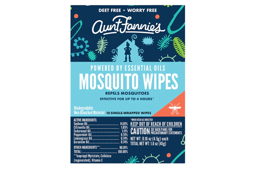 Aunt Fannie's Mosquito Repellent Wipes with Citronella & Lemongrass Oils