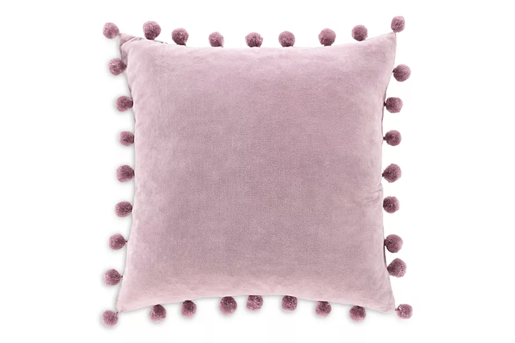 Surya Serengeti Decorative Pillow, pink pom pom