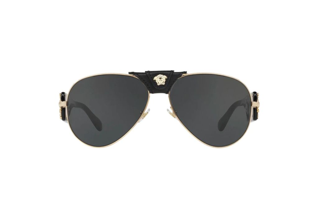 Black sunglasses with gold trim