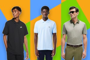 A group of men wearing polo shirts playing golf, including Ousmane Dembélé