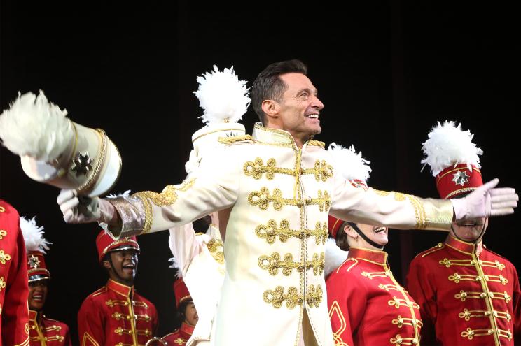 Hugh Jackman performing in "The Music Man" on opening night on February 10, 2022.