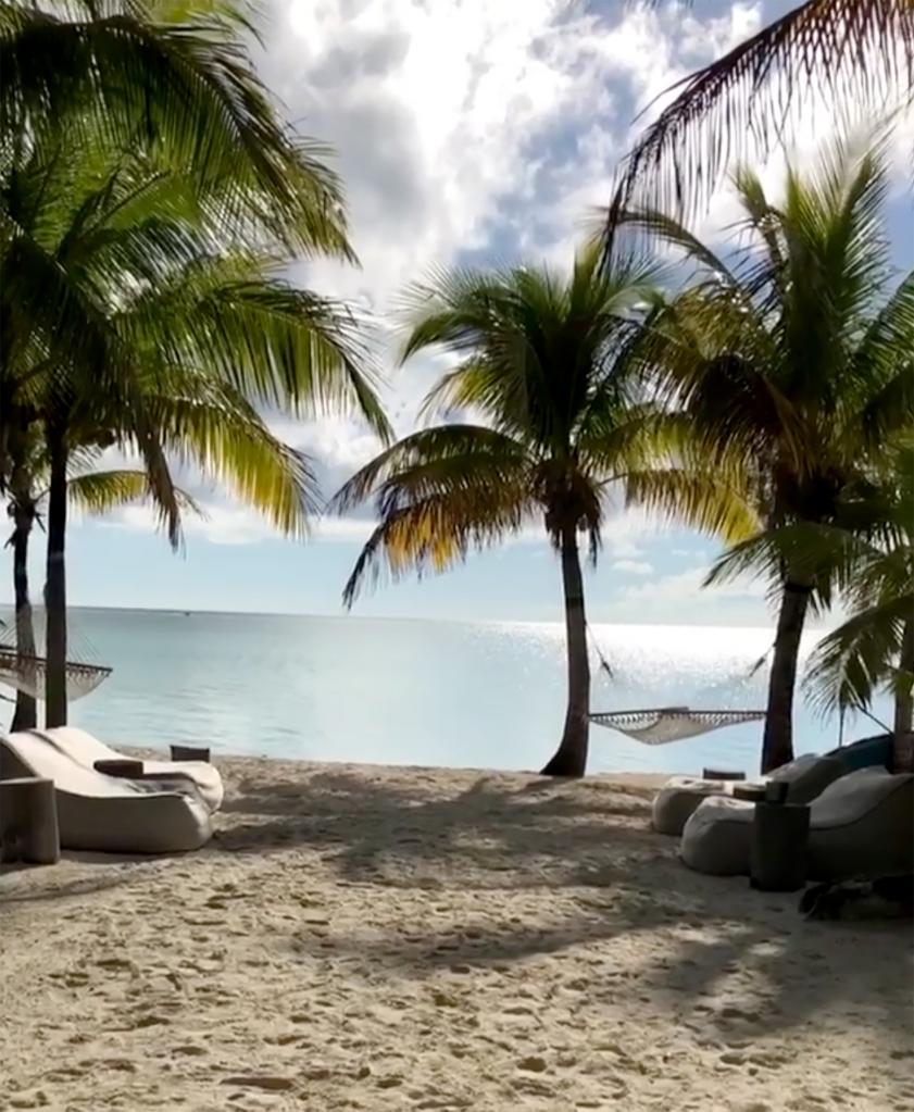 A view of the ocean outside of the trailer.