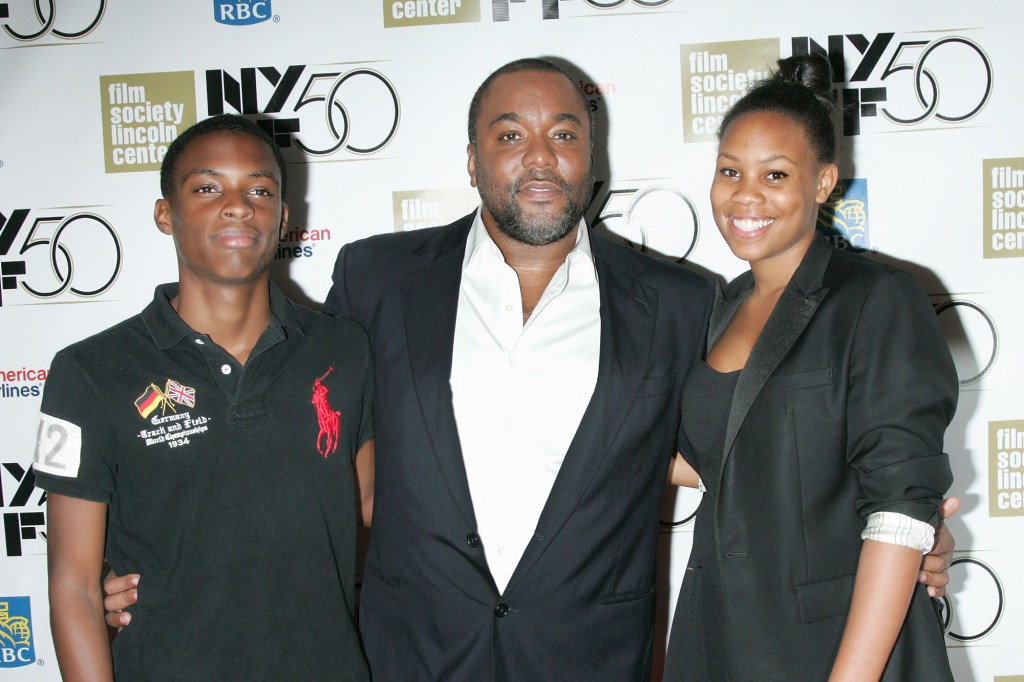 Lee Daniels with his twin children. 