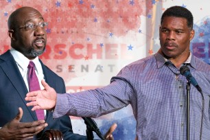 NFL great-turned-Georgia GOP candidate for Senate Herschel Walker says he never hid his two sons whose identities were recently exposed in the press. Meanwhile, rival Democratic incumbent Raphael Warnock (left) is facing his own domestic issues.