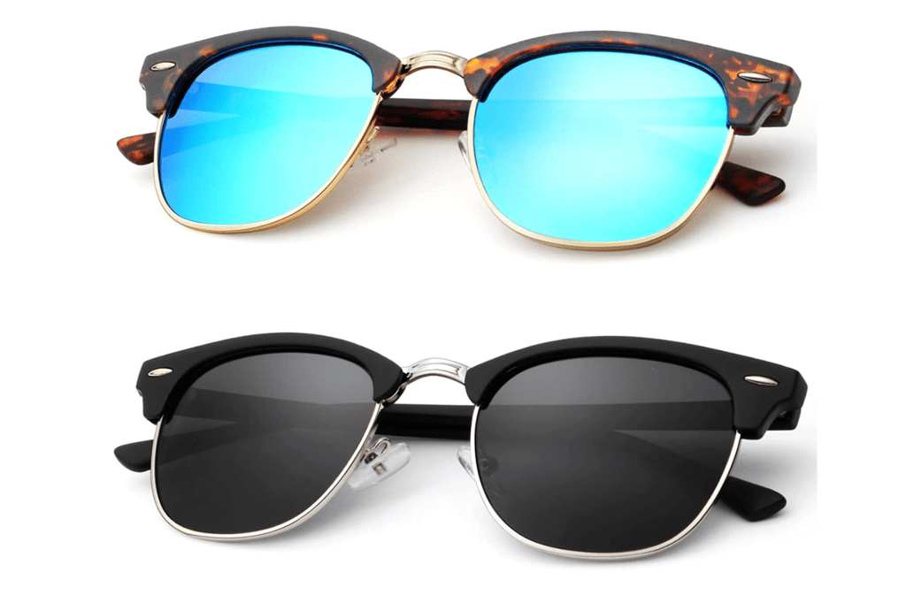 Blue and black sunglasses