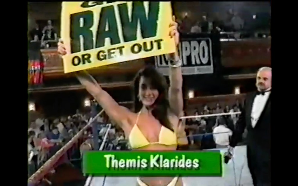 Klarides was a ring girl for WWF Raw in the 1990s.