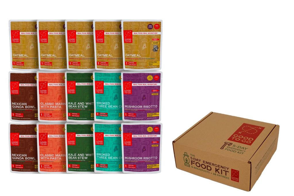 Freeze dried meals for emergencies, plus box.