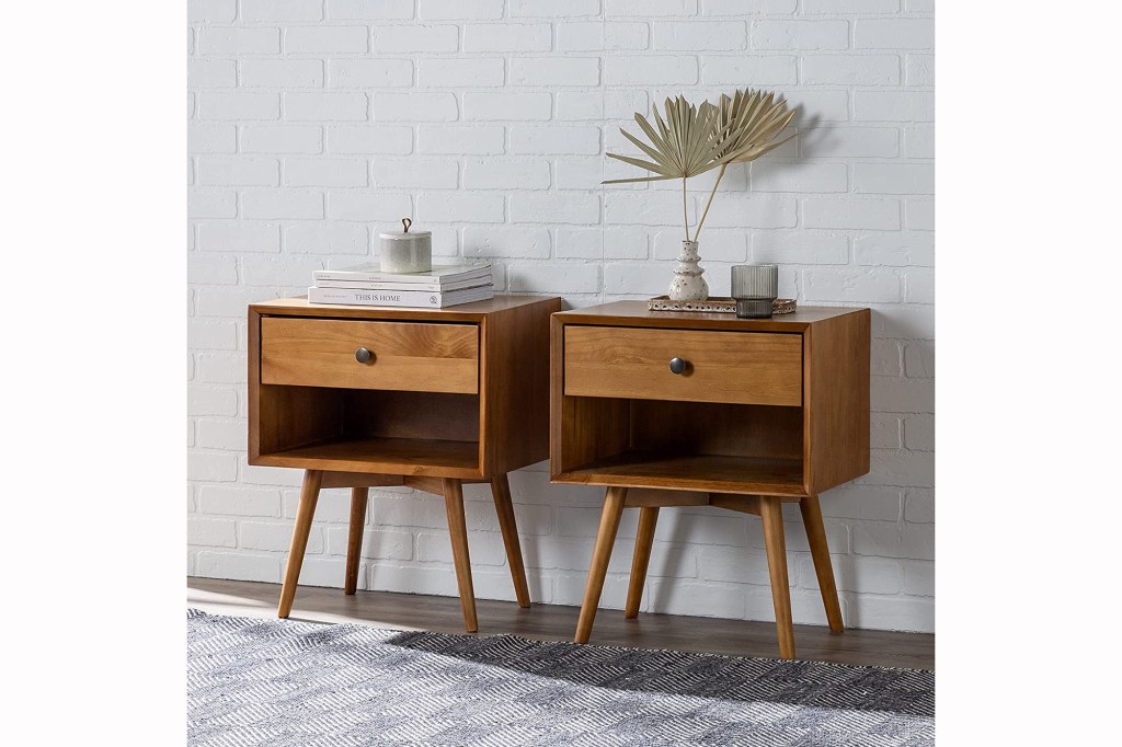 Walker Edison Ella Mid-Century Modern Nightstand Set