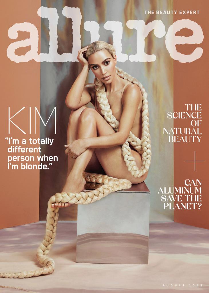 Kim Kardashian appears on the cover of Allure.