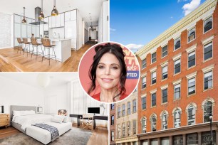 Inset of Bethenny Frankel over shot of her former home.