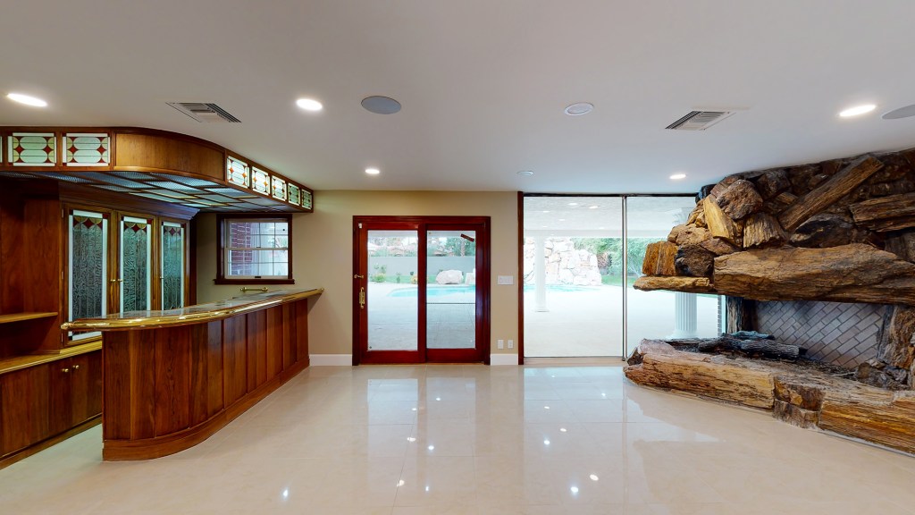 The family room and bar area. 