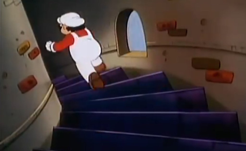 Many users correctly deduced that Mario was heading upstairs.