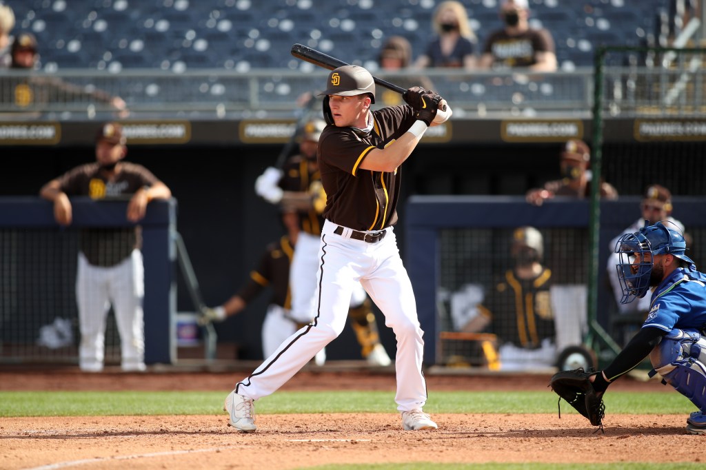 Padres outfield prospect Robert Hassell III.