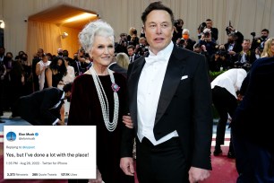 A photo of Elon Musk and his mother, Maye Musk.