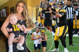 Mitch Trubisky's wife and son watch his dominant performance in Steelers' preseason finale