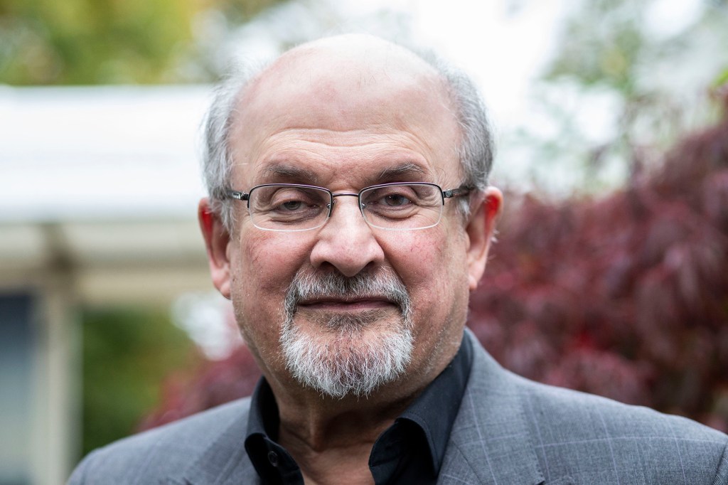 AUGUST 12th 2022: Author Sir Salman Rushdie attacked and stabbed in the neck while on stage during a lecture at The Chautauqua Institution in western New York State. Rushdie was treated at the site before being airlifted to the hospital. The attacker was taken into custody by a state trooper who was present at the event. - File Photo by: zz/KGC-107/STAR MAX/IPx 2019 10/12/19 Sir Salman Rushdie at the Cheltenham Literature Festival on October 12, 2019 in Cheltenham, England, UK.