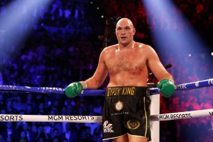 Tyson Fury during his fight with Deontay Wilder