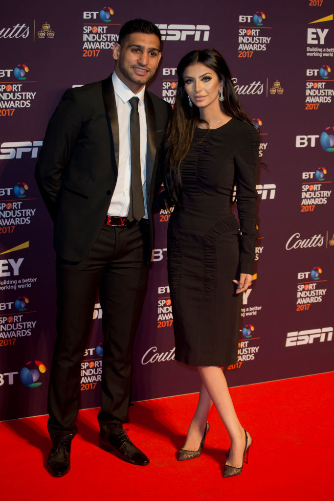 Amir Khan and his wife, Faryal, in 2017.