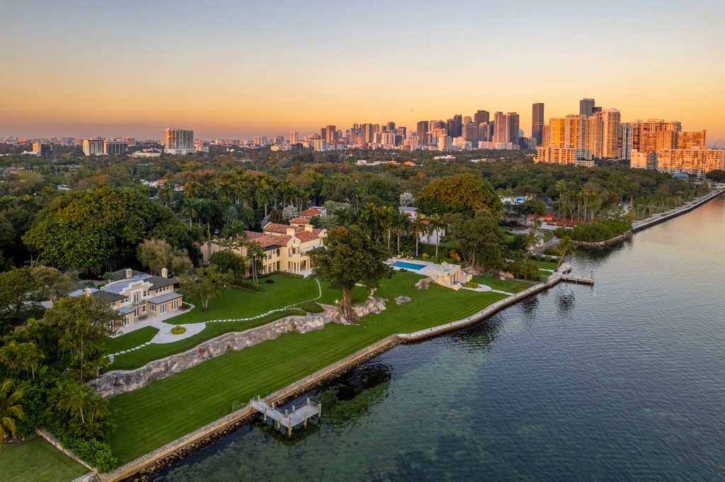 Located in Coconut Grove, the property has views of downtown Miami.