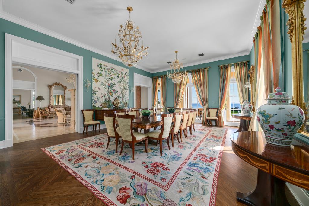 Indian Spring, the more recently built home, has a massive dining room.