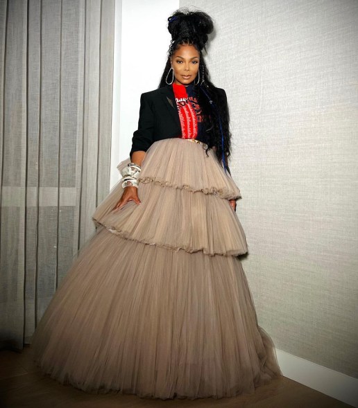 ’All for you: Janet Jackson gives her fans full fashionista in this look for a New York Fashion Week event at Jazz at Lincoln Center.