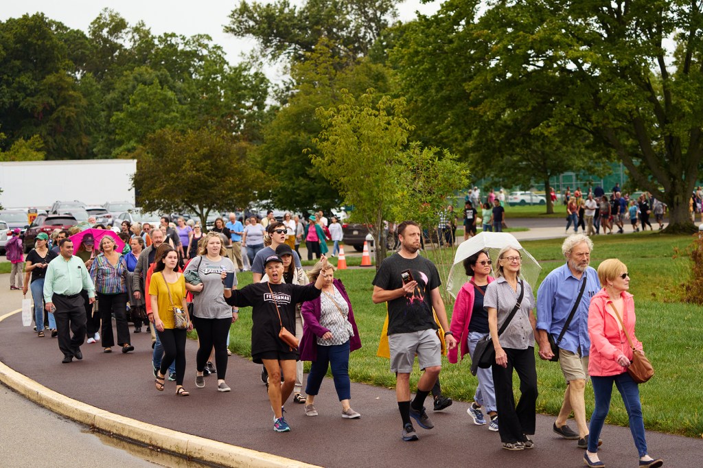 Crowds attend Fetterman’s event in Philadelphia on Sept 11, where he struggled to finish his thoughts and fumbled his words.