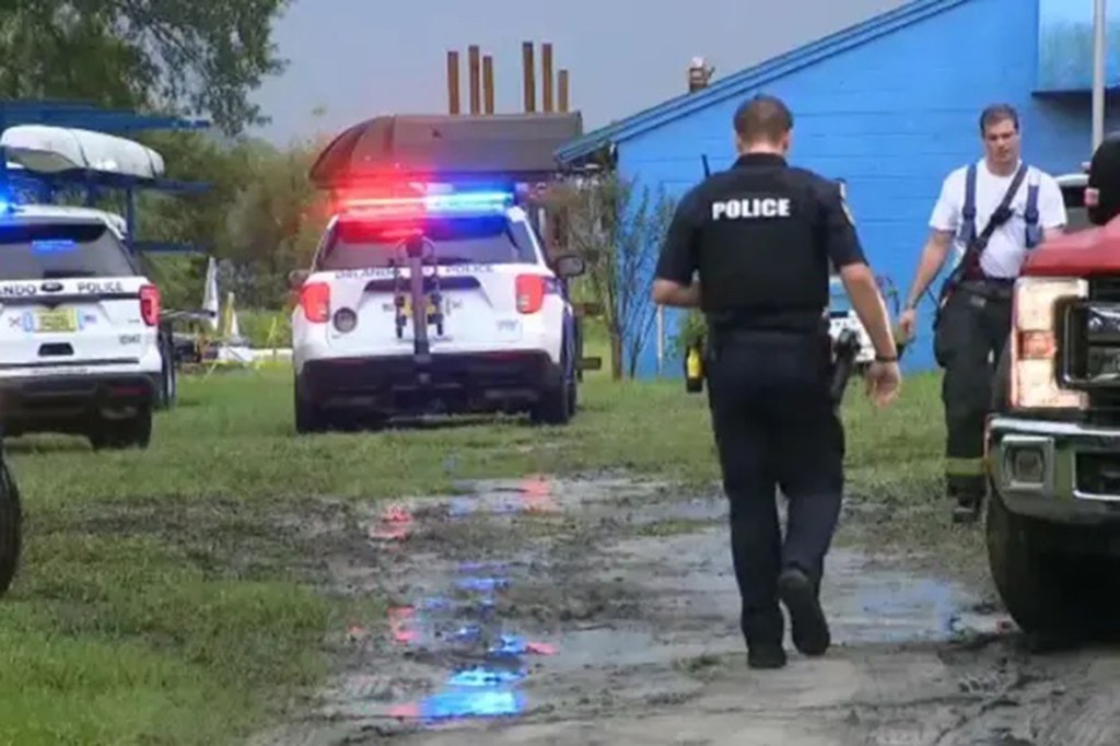 First responders continue the search for a missing rower on Lake Fairview in Orlando following a lightning strike Thursday afternoon.