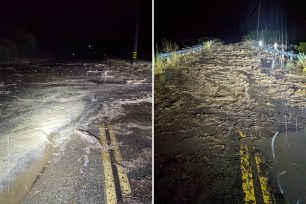 Mudslides in California have left several people stranded and in need of rescue after several inches of rain.