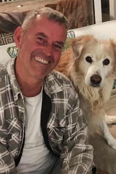 Geoff Shearman with his dog Rusky, who passed away in 2021.