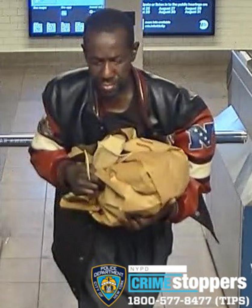 The suspect who allegedly attacked an 80-year-old woman on a subway in Manhattan on August 6, 2022.