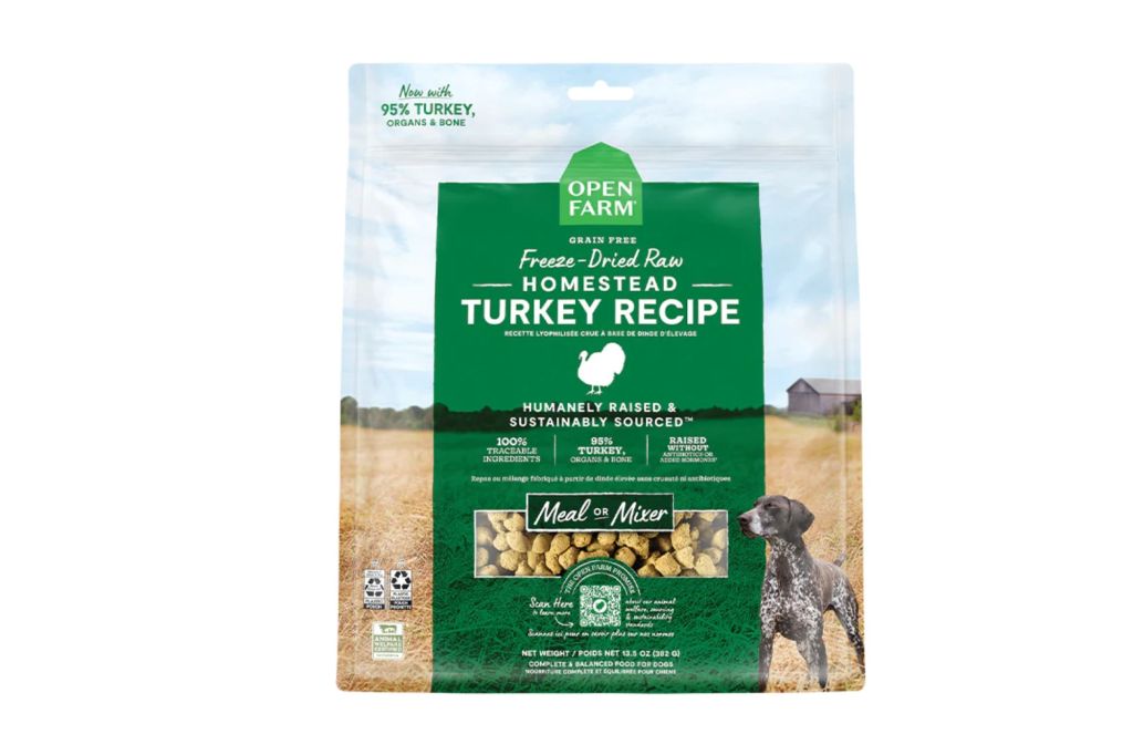 A bag of top rated dog food brand