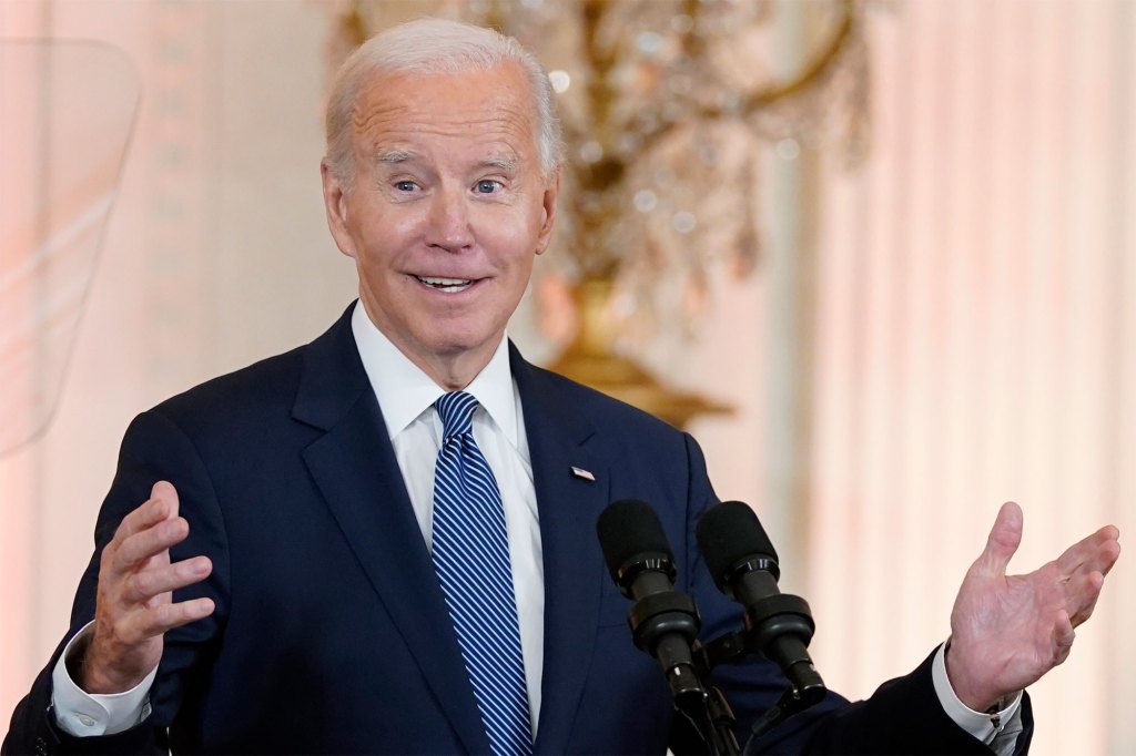 President Joe Biden speaks during an event to celebrate Diwali in the East Room of the White House on Oct. 24, 2022 in Washington.