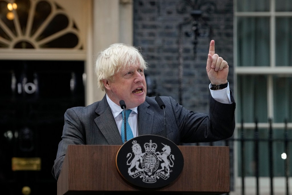 Former British Prime Minister Boris Johnson.