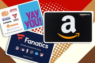 Collection of gift cards including Amazon