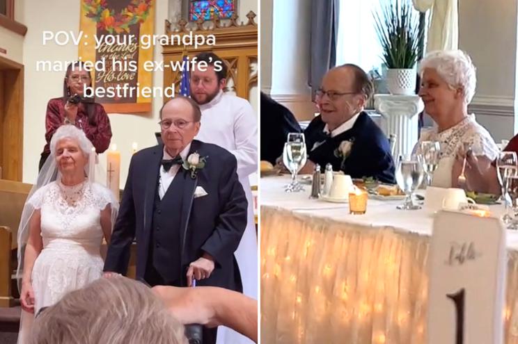 TikToker Sophia Angeletakis shared a viral video series of her grandpa, 87, marrying his dead ex-wife's best friend in an elaborate wedding day celebration.