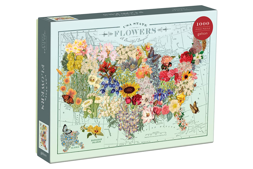 Galison 1,000-Piece Wendy Gold USA State Flowers Puzzle