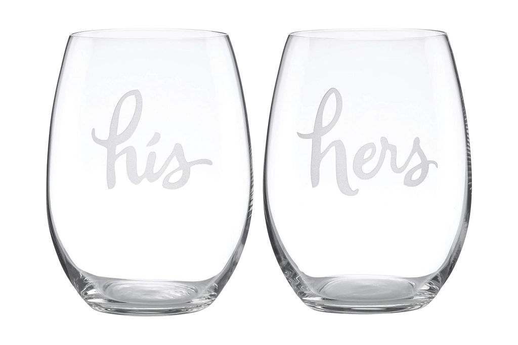 Kate Spade New York His and Hers Wine Glass Pair
