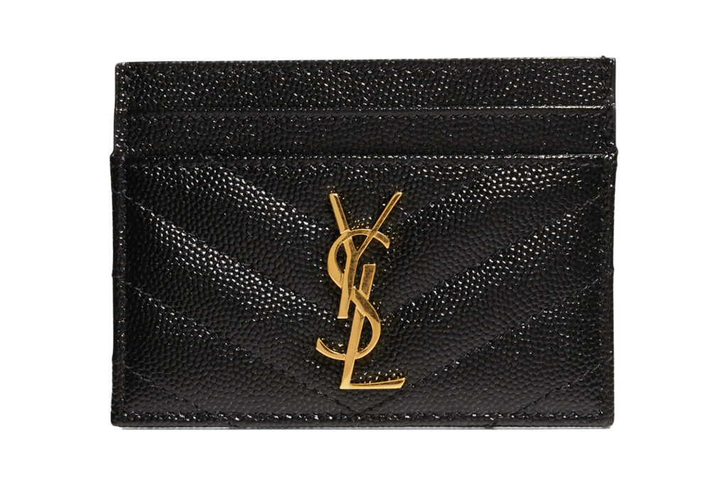 Saint Laurent YSL Grain de Poudre Leather Card Case