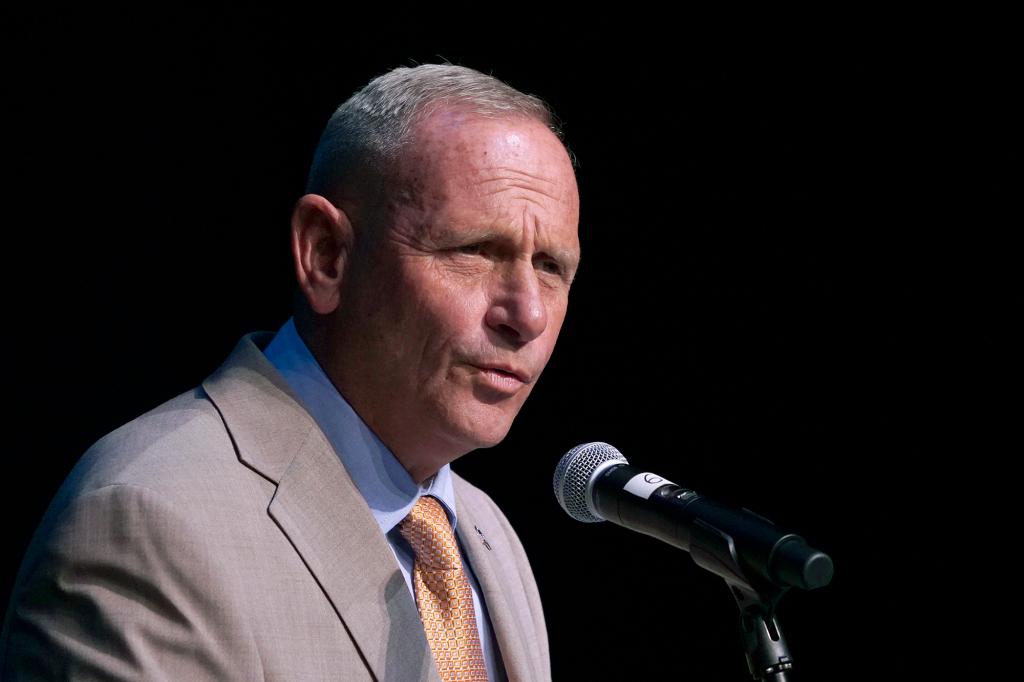 New Hampshire Republican U.S. Senate candidate Don Bolduc speaks during a debate on Sept. 7, 2022, in Henniker, N.H.